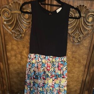 Beige by eci Black and Pink Sleeveless Sundress